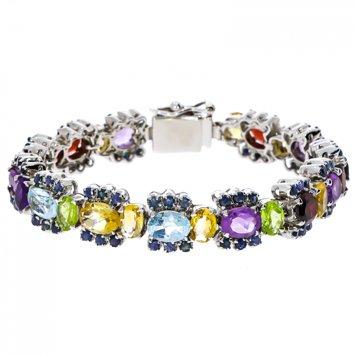 Brățară argint rodiat ornamentată cu cristale multicolore [2]