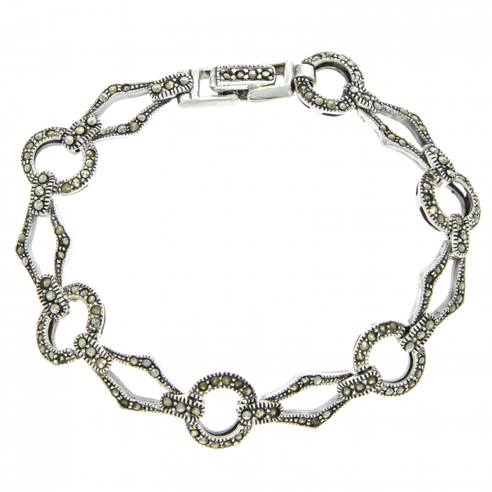 Bratara argint antichizat cu marcasite [2]