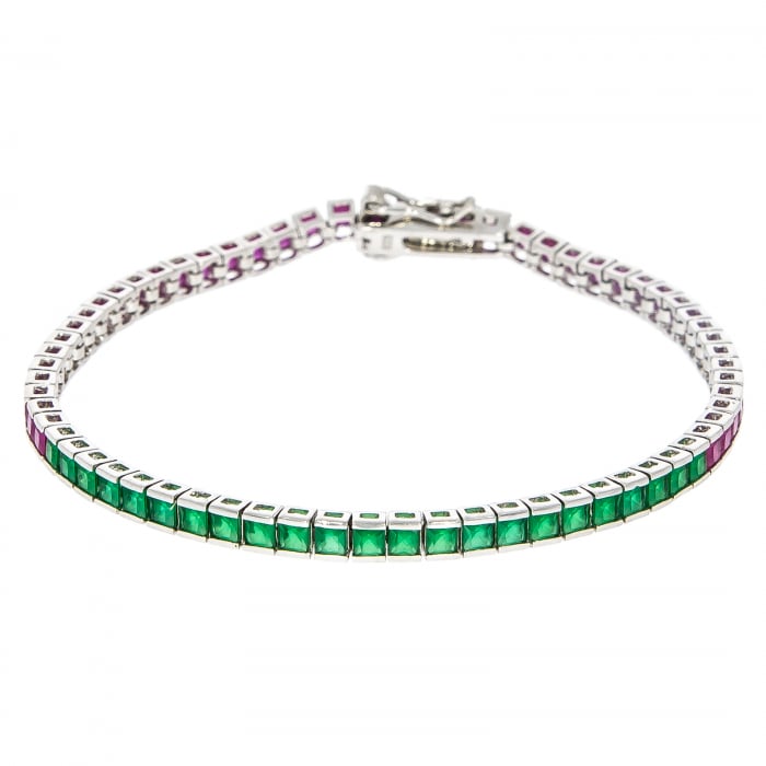 Brățară tennis din argint cu zirconii colorate [2]