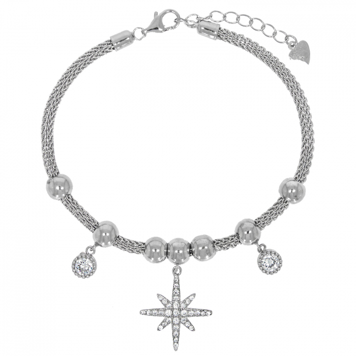 Brățară din argint cu talisman steluță și zirconii [2]