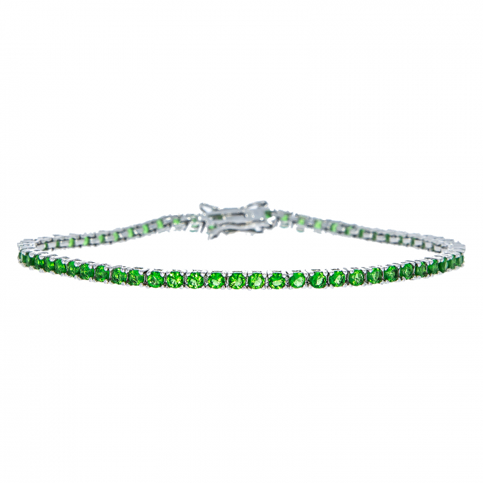 Brățară argint rodiat 925 cu zirconiu verde [2]