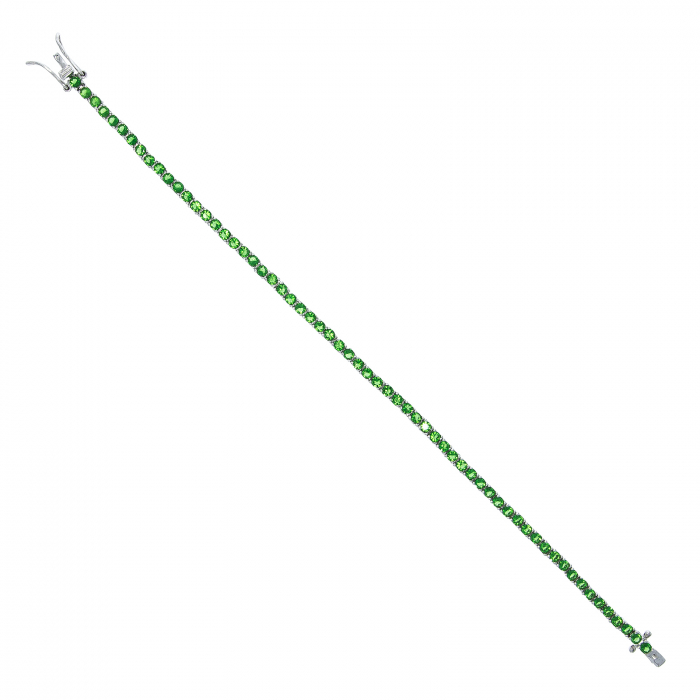 Brățară argint rodiat 925 cu zirconiu verde [3]