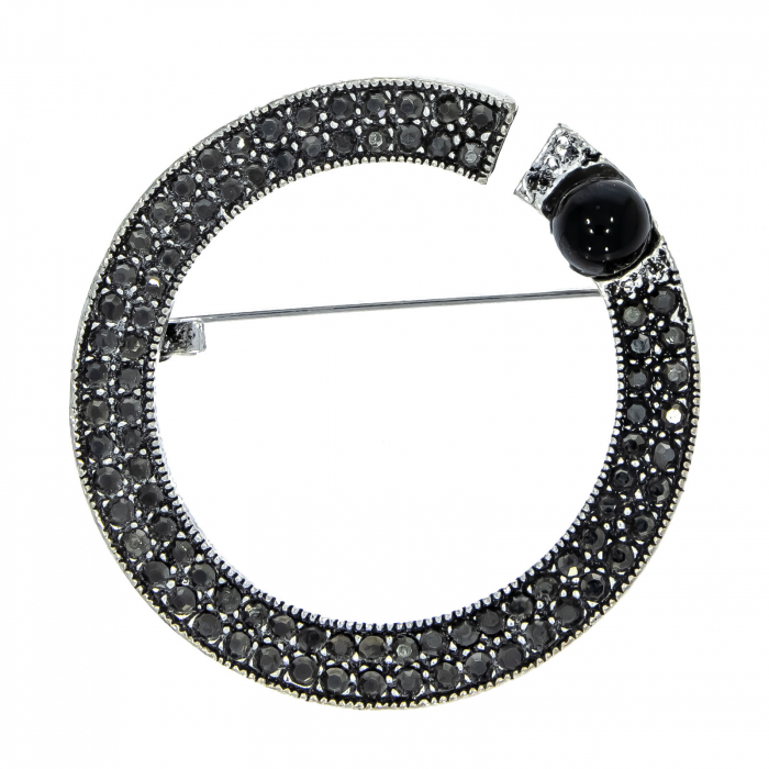 Brosa din argint cu zirconii negre [2]