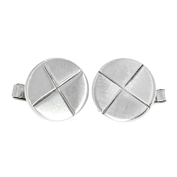 Butoni din argint rotunzi cu aspect mat [2]