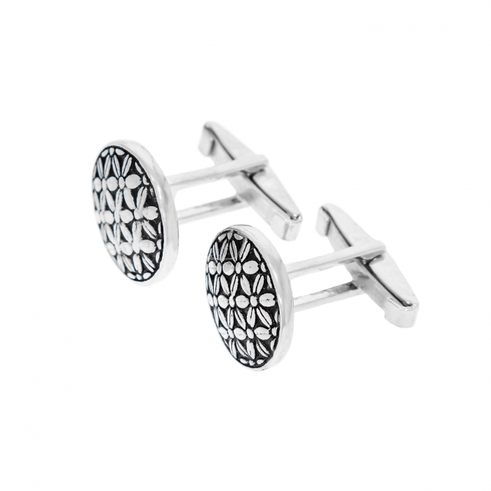 Butoni din argint cu model floral [5]