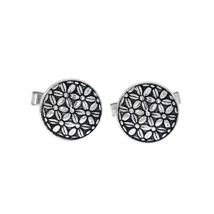 Butoni din argint cu model floral [2]