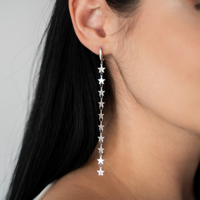 Cercei lungi din argint cu stele [2]