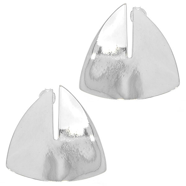 Cercei argint model triunghiular pe lob, cu aspect lucios [3]