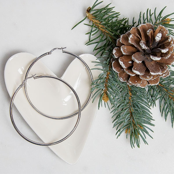 Cercei subțiri rotunzi din argint [2]