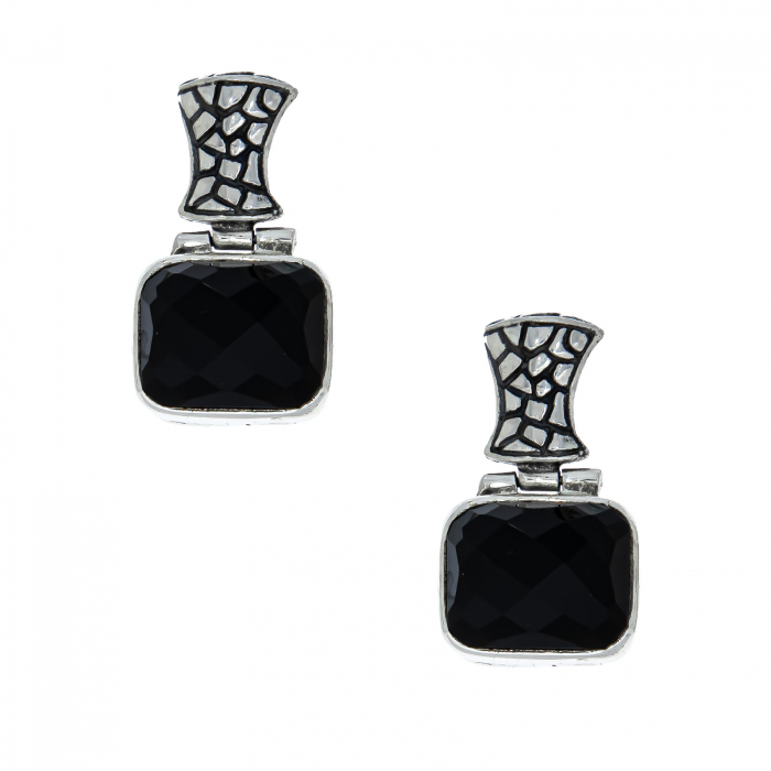 Cercei dreptunghiulari cu onix fațetat [2]