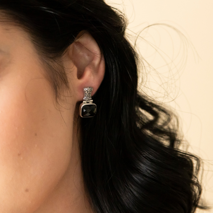 Cercei dreptunghiulari cu onix fațetat [3]