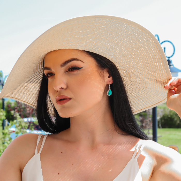 Cercei din argint cu howlit [3]