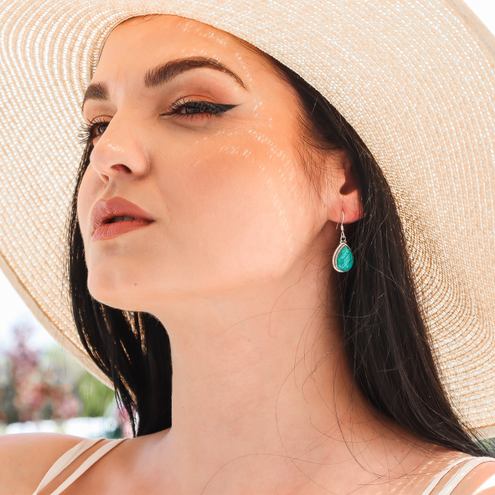 Cercei din argint cu howlit [2]