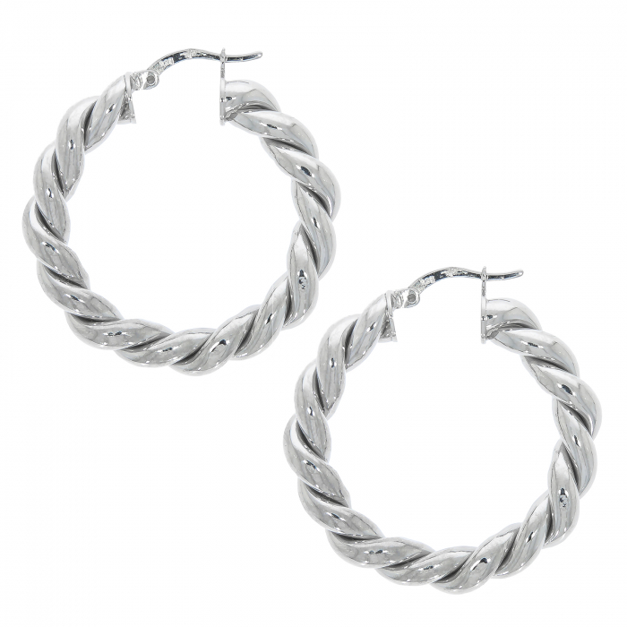 Cercei creole impletite din argint [3]