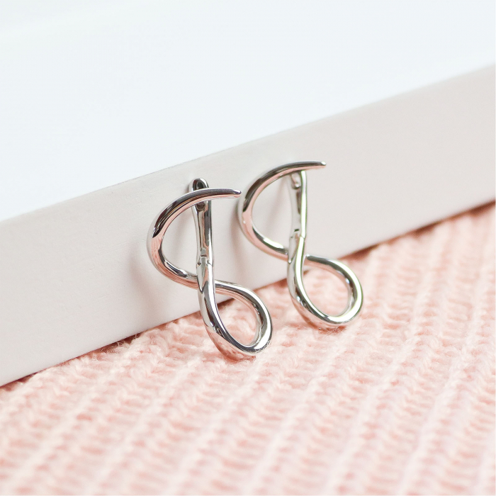 Cercei din argint cu simbolul infinitului [2]