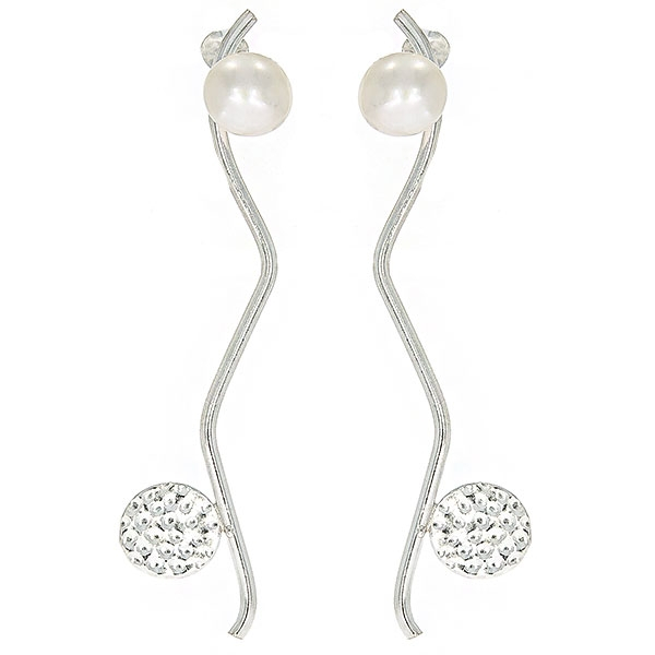 Cercei lungi eleganți din argint cu perle [1]