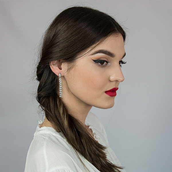 Cercei lungi eleganți din argint rodiat cu cristale de zirconiu [3]