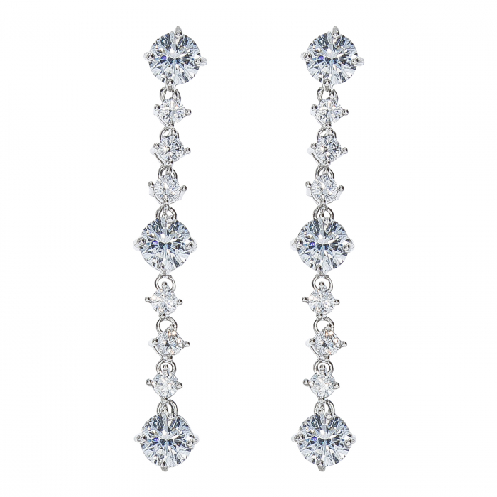 Cercei lungi din argint cu cristale de zirconiu [3]