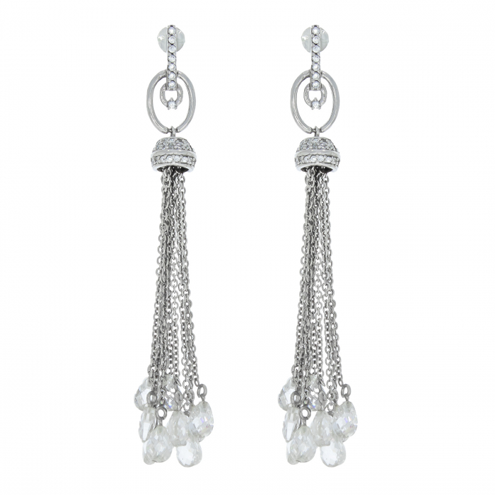 Cercei lungi cu lantisoare si zirconii [2]