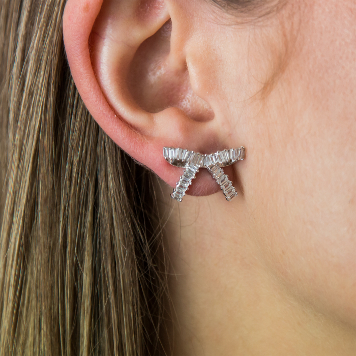 Cercei tip fundiță din argint rodiat 925 [3]