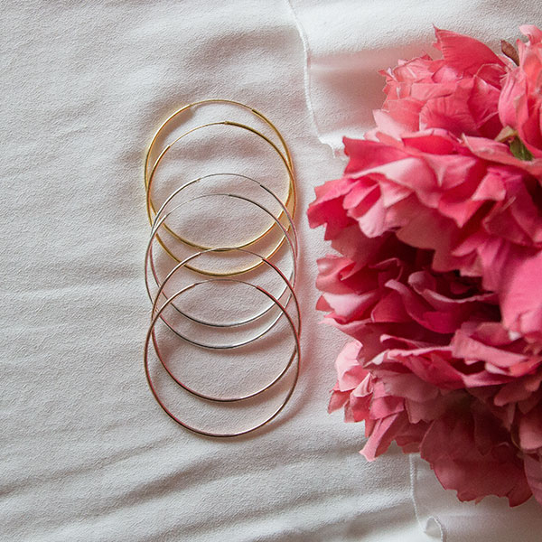 Cercei creole subțiri mărime medie din argint aurit [3]