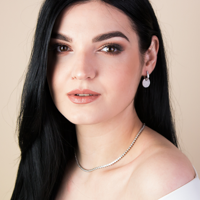 Cercei din argint 925 cu zirconii strălucitoare [2]