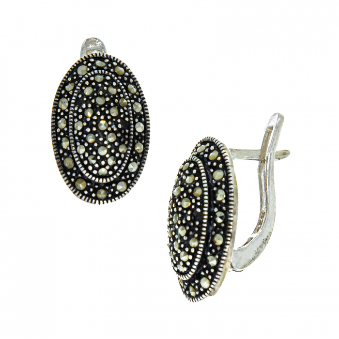 Cercei pe lob cu marcasite [2]