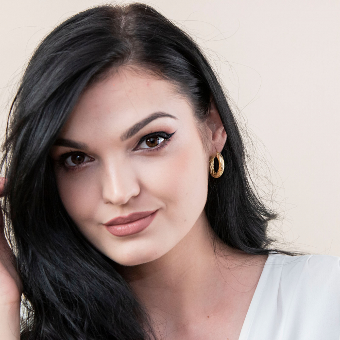 Cercei creole răsucite din argint placat cu aur de dimensiune medie [2]