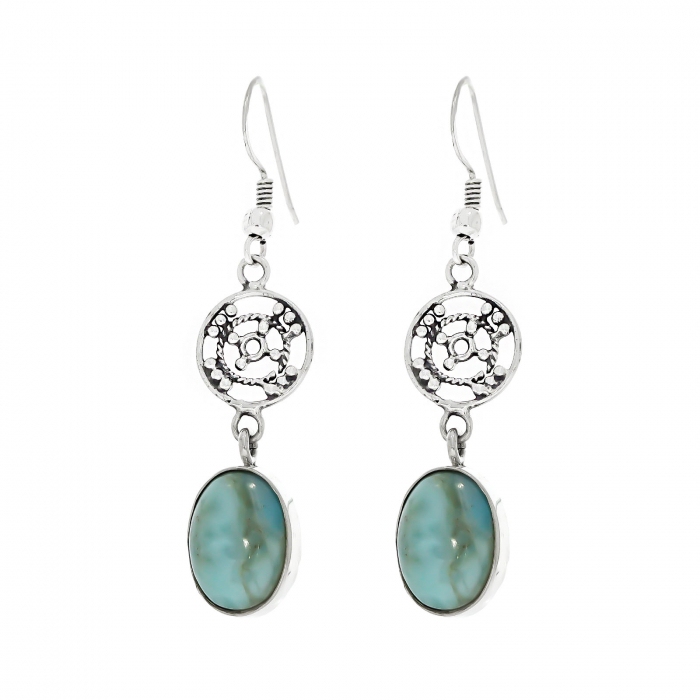 Cercei din argint unicat cu larimar [2]