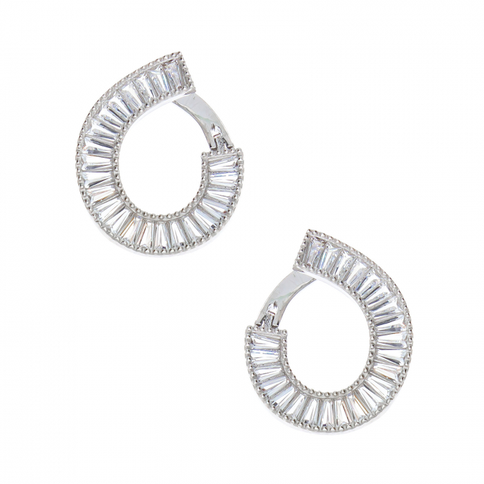 Cercei semirotunzi cu cristale de zirconiu [2]