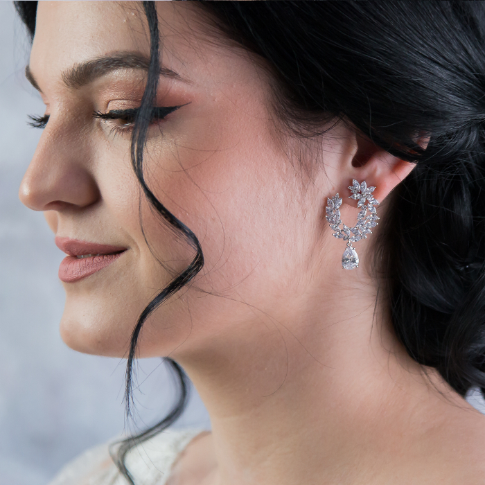 Cercei eleganți, cu cristale, pentru mireasă [2]