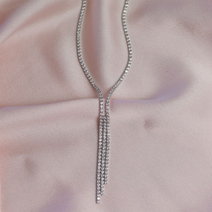 Colier elegant din argint cu cristale de zirconiu [3]