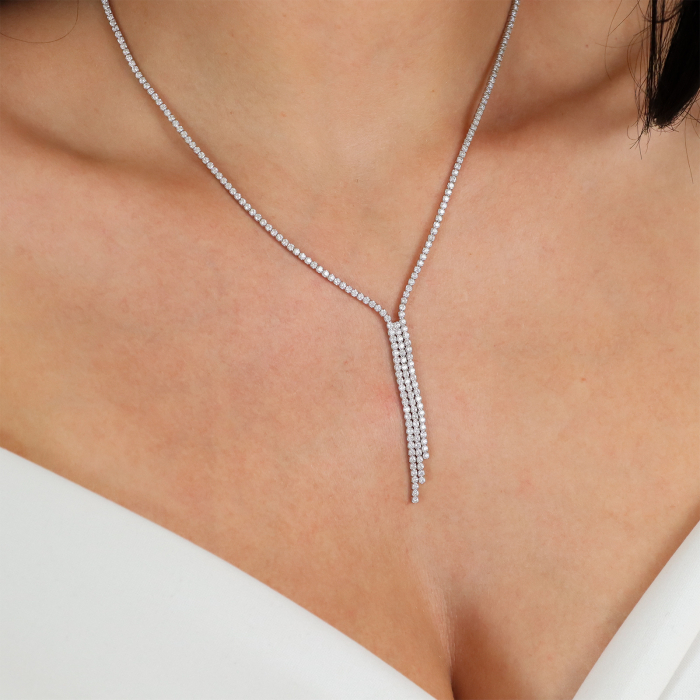 Colier elegant din argint cu cristale de zirconiu [2]