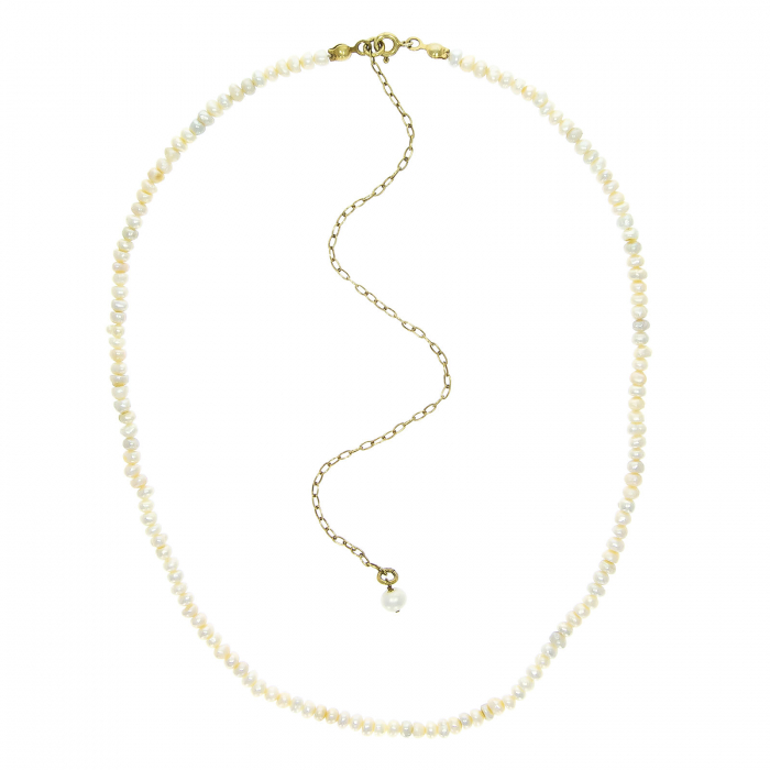 Colier din argint auriu cu perle și lant [3]
