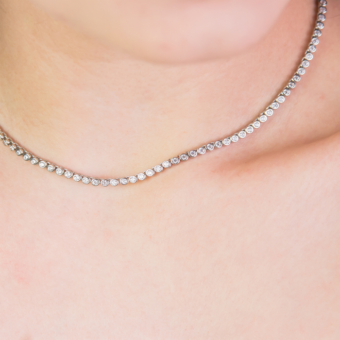 Colier tennis din argint rodiat cu zirconiu [4]