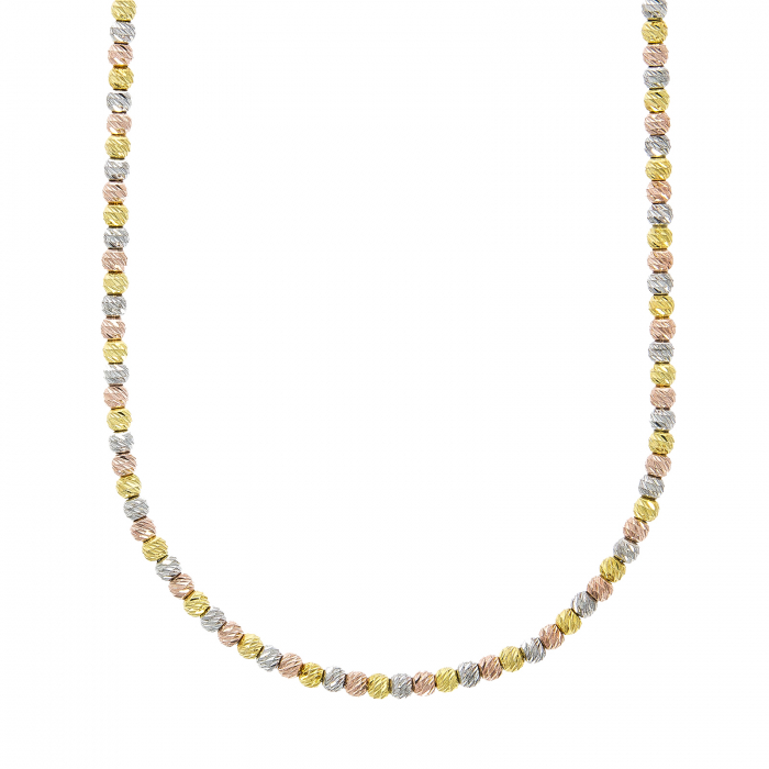 Colier din argint cu biluțe rose, aurii și argintii [2]