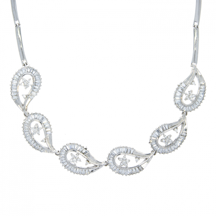 Colier din argint floral cu zirconii [2]