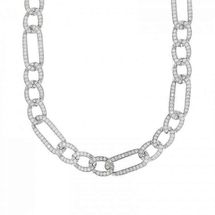 Colier argint rodiat cu zale încrustate cu zirconii [3]