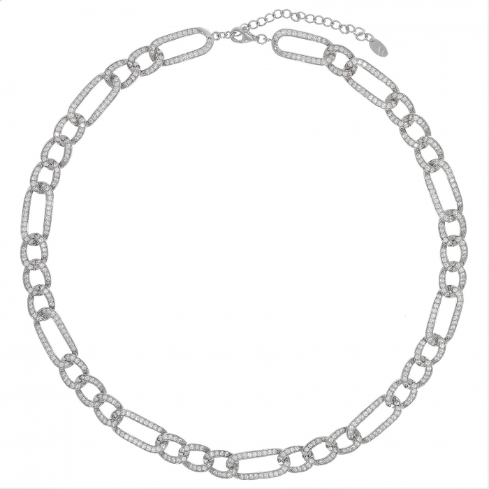 Colier argint rodiat cu zale încrustate cu zirconii [2]