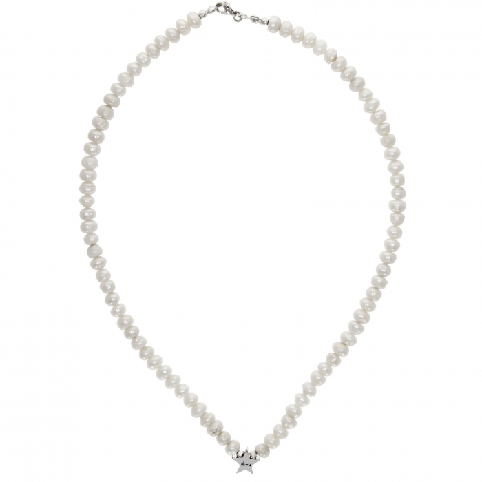 Colier cu perle și steluță argint personalizată [2]