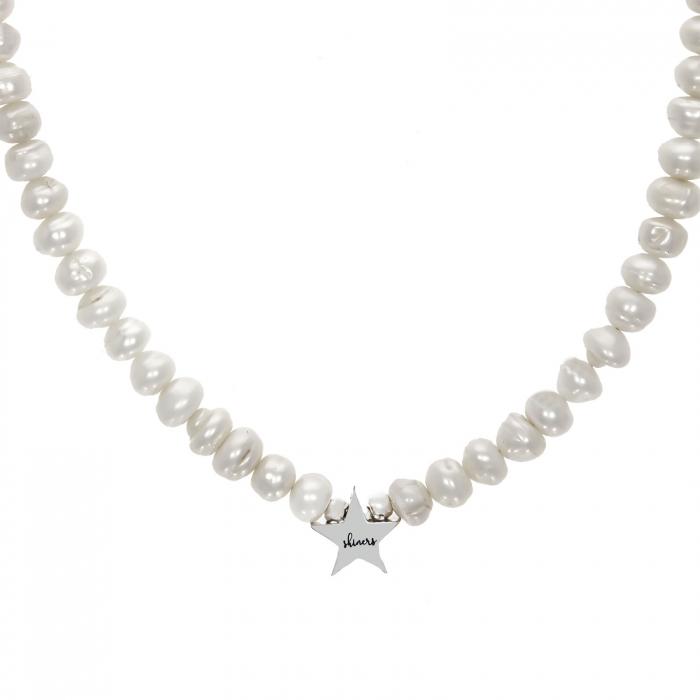 Colier cu perle și steluță argint personalizată [1]