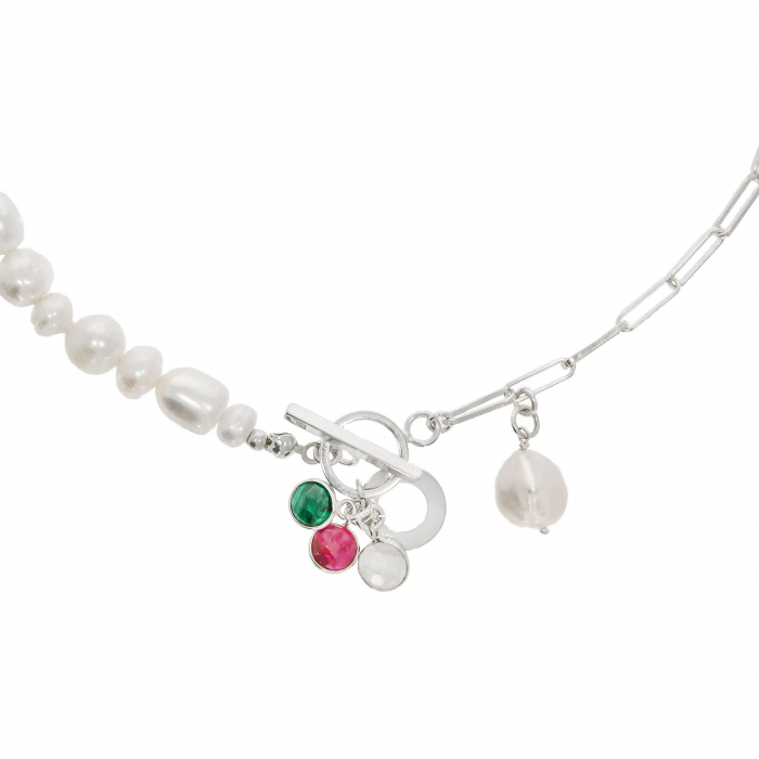 Colier cu perle și cerc argint personalizat [1]