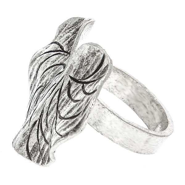 Inel din argint antichizat handmade model frunză [1]