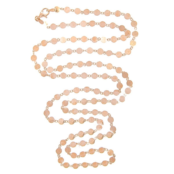 Lant lung cu banuti din argint placat cu aur rose [4]