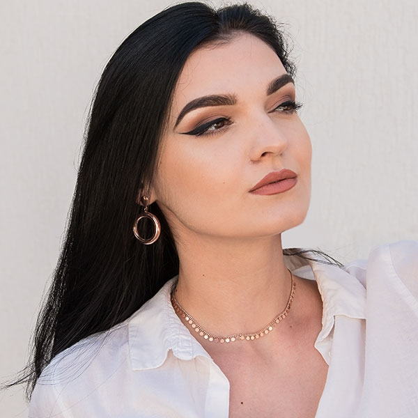 Lantisor tip salba din argint placat cu aur rose [4]