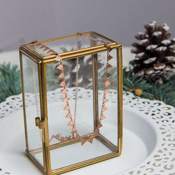 Lantisor tip salba din argint placat cu aur rose [5]