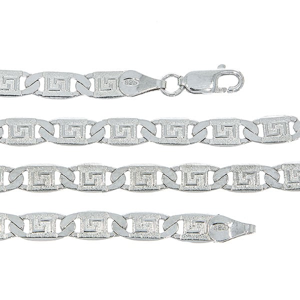 Lanț bărbătesc din argint elegant cu plăcuțe cu motive grecești [3]