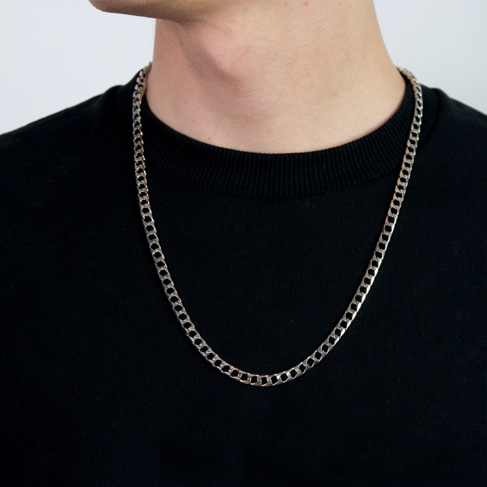 Lanț masiv din argint, model bărbătesc, cu zale [2]