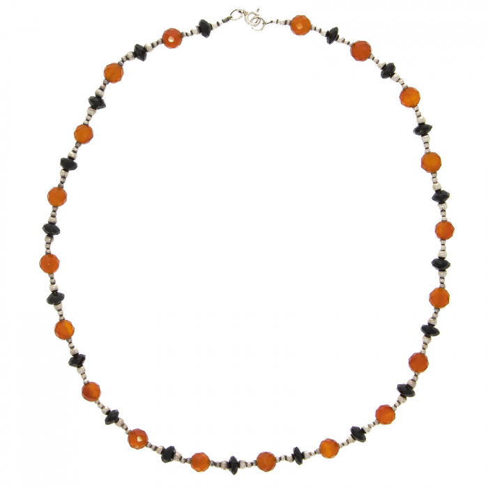 Lant din argint cu cristale de carneol si agat. [2]