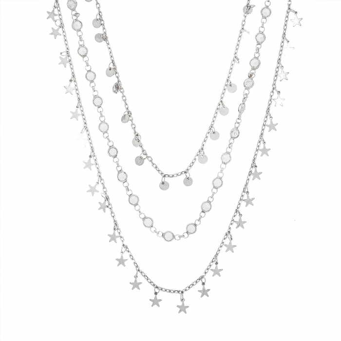 Colier triplu cu stelute, banuti si cristale de zirconiu [3]